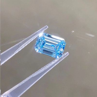 Buitensporige Intense Kleuren Losse Laboratorium Gekweekte Blauwe Diamanten Emerald Cut