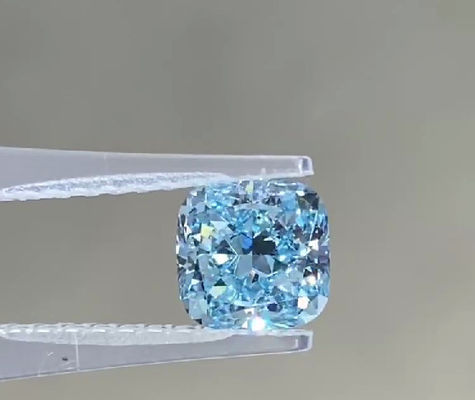 Grote grootte Levendige synthetische CVD Lab gegroeide blauwe diamanten 5,3ct Kussensnijden