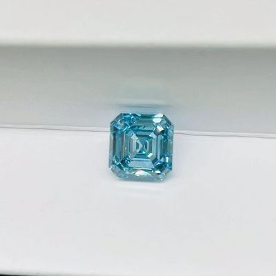 Asscher sneed het Blauwe Synthetische Karaat van Diamond Lab Engineered Diamonds 1-2