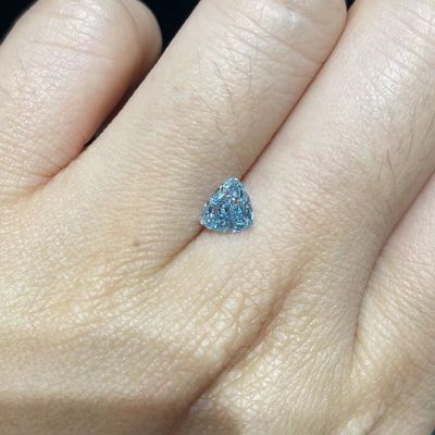 0.89Carat het laboratorium leidde tot de Gekleurde Blauwe Kunstmatige Diamanten van de Diamanten Driehoekige Besnoeiing
