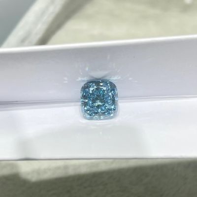Kussen Briljante Besnoeiing 1.17ct Blauw Diamond Lab Grown Colored Diamonds VS1