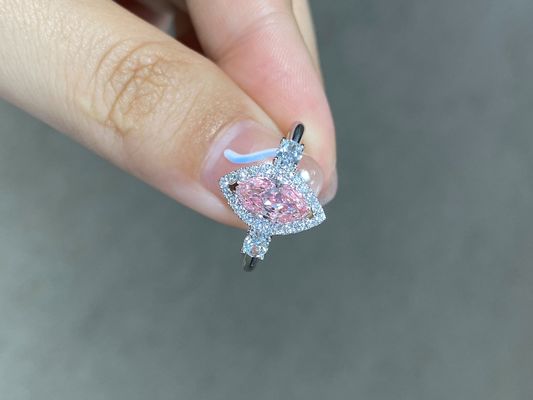 0.95ct buitensporige Lichtrose Verklaarde 18k het Witgoudvs2 Diamant van Diamond Ring IGI