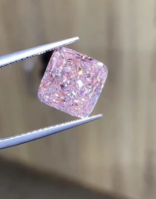 Gecreeerde het laboratorium kleurde Losse Synthetische de Besnoeiingsdiamant van het Diamanten6ct Roze Kussen