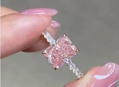 2.26ct Laboratorium gegroeide Roze Diamant Verlovingsring 18K Witte Gouden Bruidsring