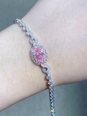 Fancy gekleurde lab gegroeide diamant armbanden roze diamant tennis armbanden 2.08ct