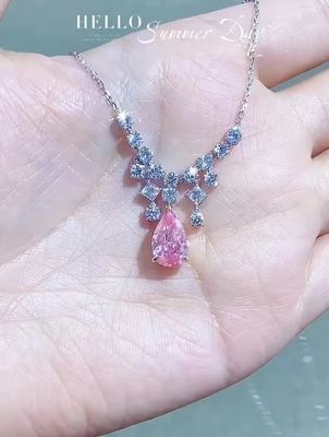 IGI gecertificeerd Lab Groeide Diamanten Hangertjes Pear Cut 2.84ct Roze Fancy Kleur