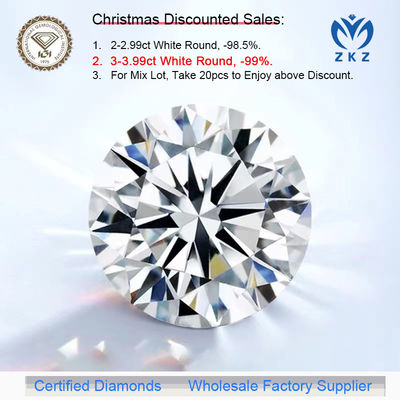 CVD DEF VS VVS Ronde briljant gesneden 3ct + laboratoriumgeteelde diamanten IGI-certificaat Groothandel Fabriek Leverancier