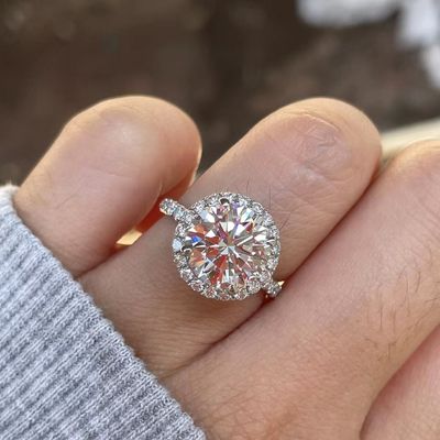 18K Echt Goud DEF VS Lab Groeide Diamant Ring Custom Fijne Sieraden