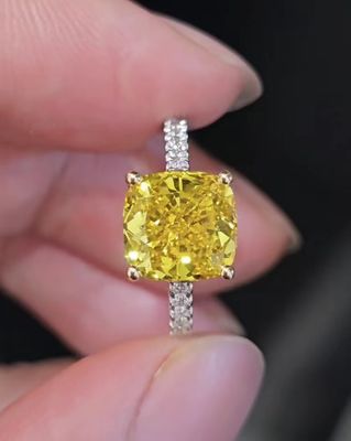 Geel Diamant Lab Groeide Diamant Ringen Verlovingsring Huwelijk Ring