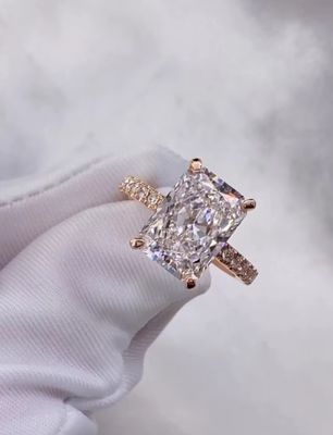 Radiant Diamanten Ring Wit Diamanten Ring Verlovingsring Bruiloftsring Lab Groeide Diamanten Ring