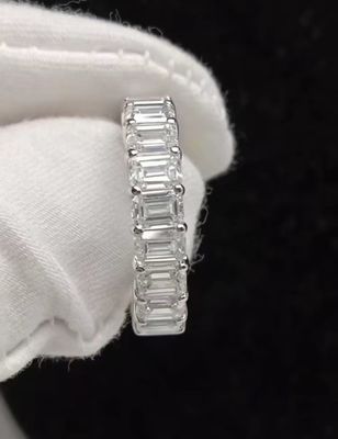 Smaragd Diamanten Ring Wit Diamanten Ring Bruiloft Eeuwige Ringen Lab Groeide Diamanten Ringen