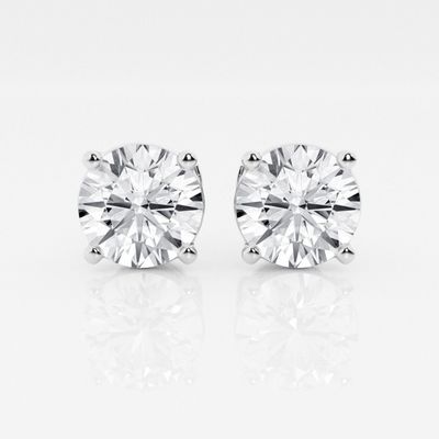 4 Klauwen Ohrringe AU750 CVD DEF VS VVS Ronde Lab Groeide Synthetische Diamanten IGI Gecertificeerd