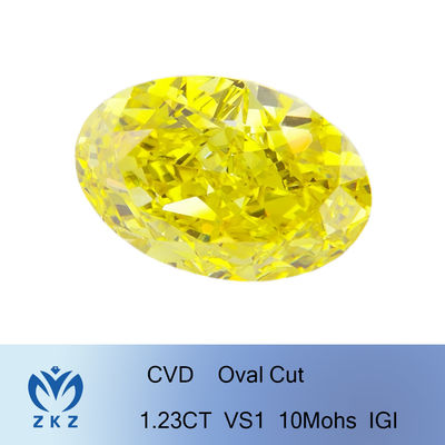1.23ct het synthetische Laboratorium leidde tot Geel Diamond Oval Shaped Excellent Cut