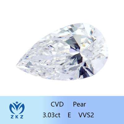 Peer gesneden als gegroeid CVD Lab gegroeid diamant 3ct met IGI certificering Factory Sale