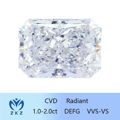 Kleurloze 10 Mohs Radiant Cut Lab Groeide Fancy Diamanten VS-VVS Duidelijkheid