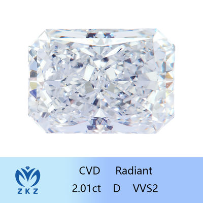 Radiant Cut 2ct als geteeld CVD Lab Geteeld witte diamanten met IGI-certificering