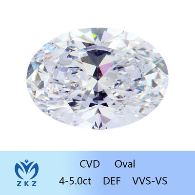 Synthetische kleurloze 4-5ct CVD Lab Groeide ovaal Diamant 10 Mohs hardheid