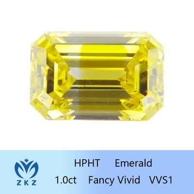 HPHT 1ct Lab Created Yellow Diamonds Emerald Cut VVS Clarity IGI gecertificeerd
