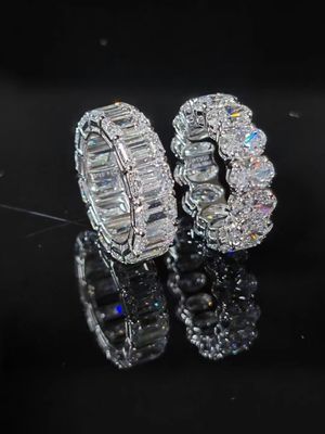 Oval Lab Groeide Diamanten Ringen Smaragd Gesneden Eeuwige Diamanten Ring