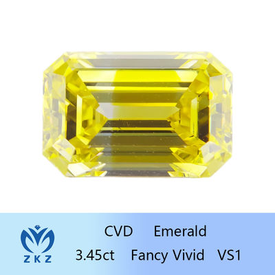 Het losse HPHT-Laboratorium leidde tot Geel Gediplomeerd Diamond Emerald Cut IGI