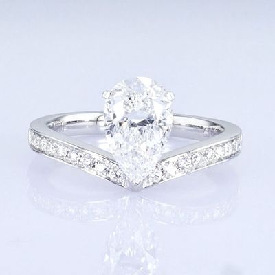 18k Peer Shape White Lab Groeide Diamant Ring Prinses Design Voor cadeautjes Voor feest