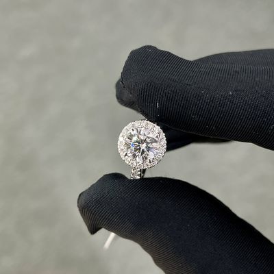 Laboratorium gegroeide diamanten ringen CVD witte diamanten ring met 1.006ct DEF VVS ronde vorm