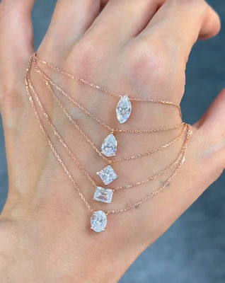 Fancy Shape Lab Groeide Diamant Ketting Diamant Hanger Mode Diamant Juwelen